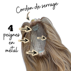 Système d'attache : cordon de serrage + 4 peignes en métal