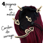 Système d'attache : cordon de serrage + 4 peignes en métal