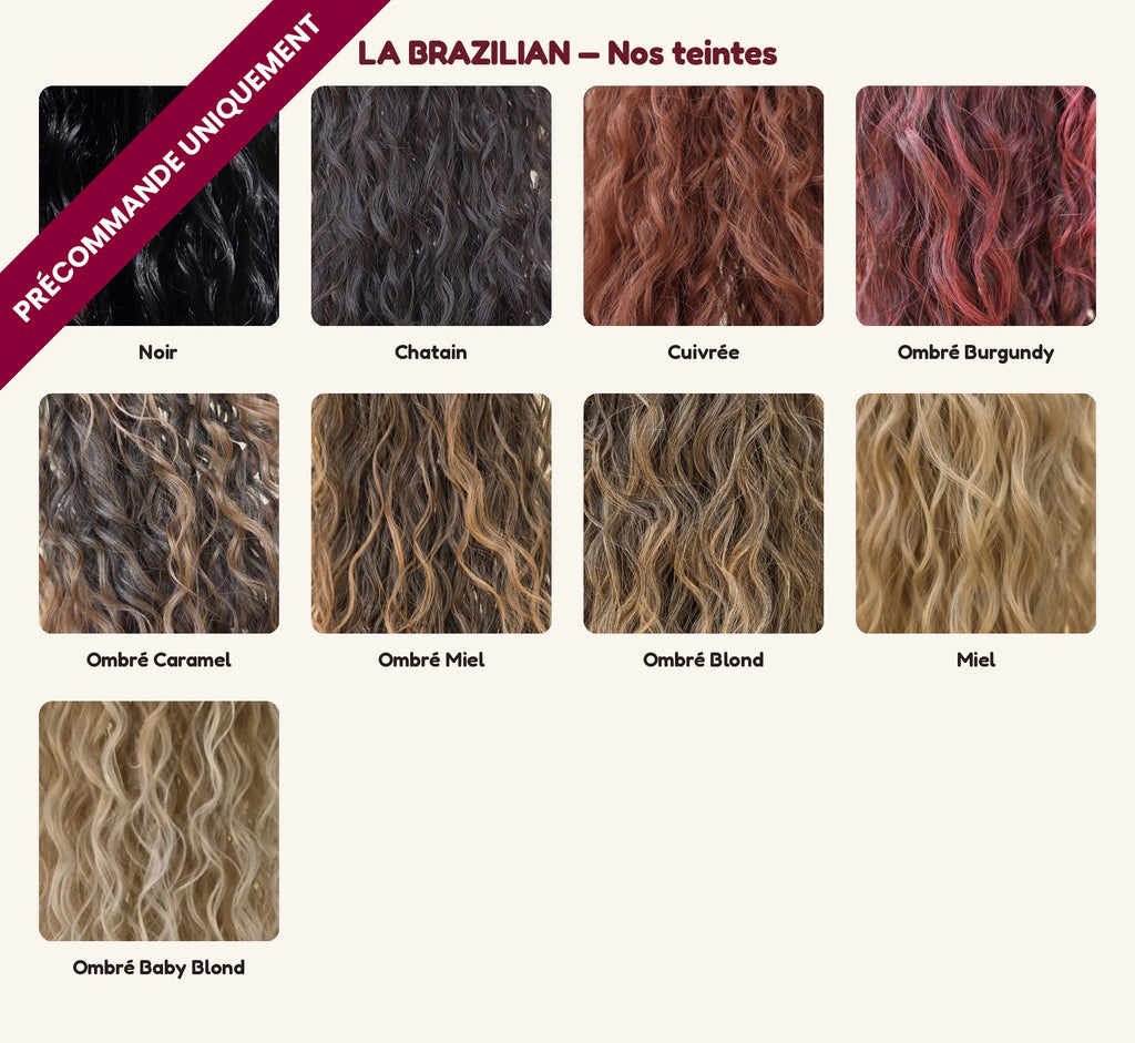 Nuancier La Brazilian - teintes du plus foncé au plus clair
